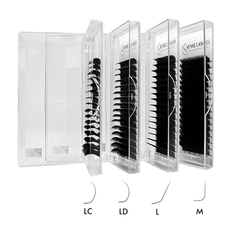 SENSE LASHES M/LC LD Curl Eyelash Matte Black Lashes Extension Natural Soft Faux Mink Individual Lashes extensiones de pestañas
