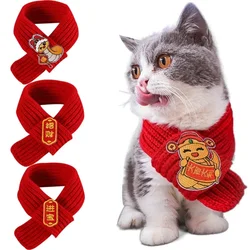 Pet Scarf 2025 New Years Pet Scarf for Dog Cat Chinese Snake Year Scarf Warm New Year Dog Knitted Scarfs Winter Pets Neck Scarfs