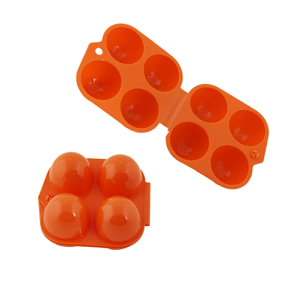 

1pc Portable 4 Eggs Box Foldable PP Material Container Carrier Outdoor Picnic Camping Egg Storage Case Color