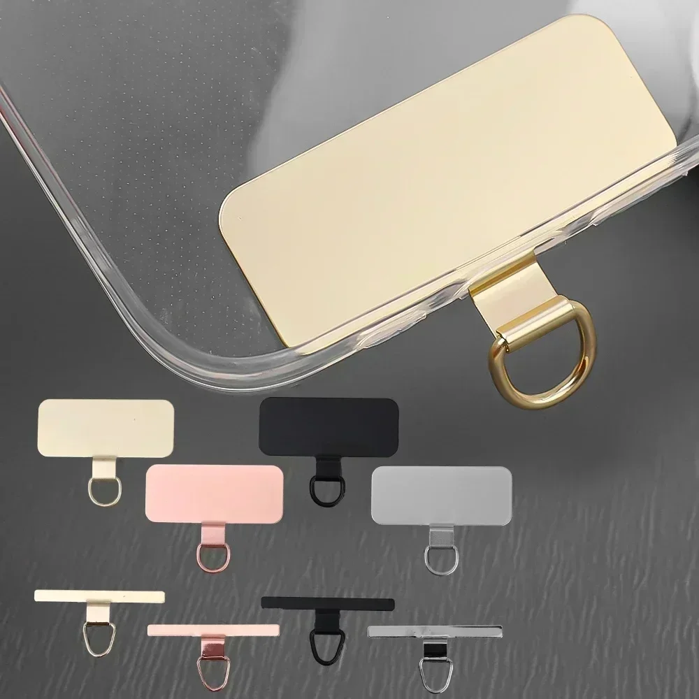 4/1PCS Ultra-thin Stainless Steel Phone Tether Patch Gasket Cellphone Strap Parts Replacement Lanyard Safety Connect Piece - view 6