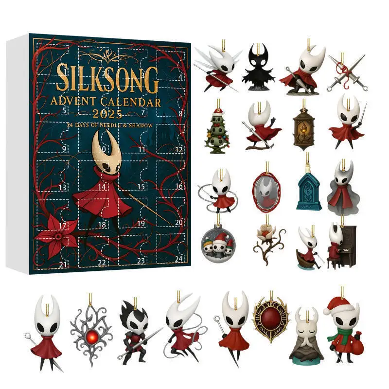 The Hollow Knight Hornet Kerstkalender Blind Box 24-dagen Countdown Anime Blind Box Kerstboomdecoratie Meisjescadeau