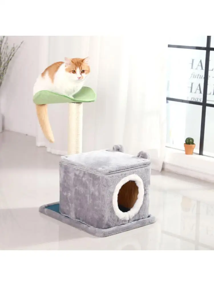 Pet Multifunctional Cat's Nest Small Climbing Frame Grabbing Column Multi-layer Platform Sisal Hemp Grinding Claw Cute Cat Climb