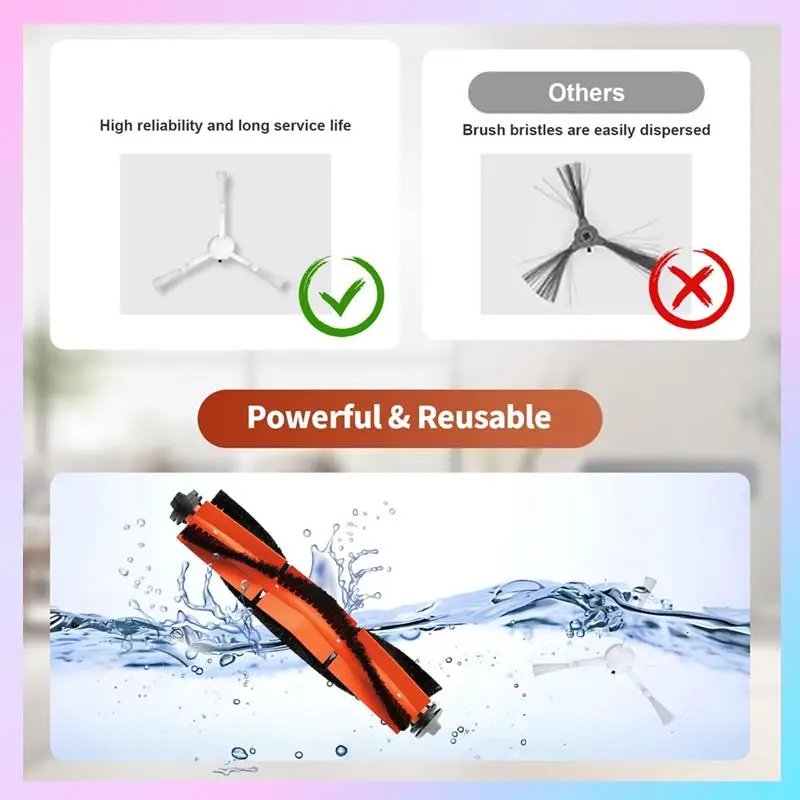 Zestaw akcesoriów do robota sprzątającego Dreame D10 Plus: filtry ABRG, szczotki, nakładki mopujące, worki na kurz, akcesoria zamienne.