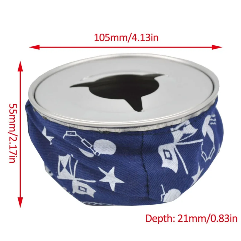 ISURE MARINE Marine Stainless Steel Round Blue Windproof Ashtray Bean Bag Lightweight & Portable , For Boat Yacht