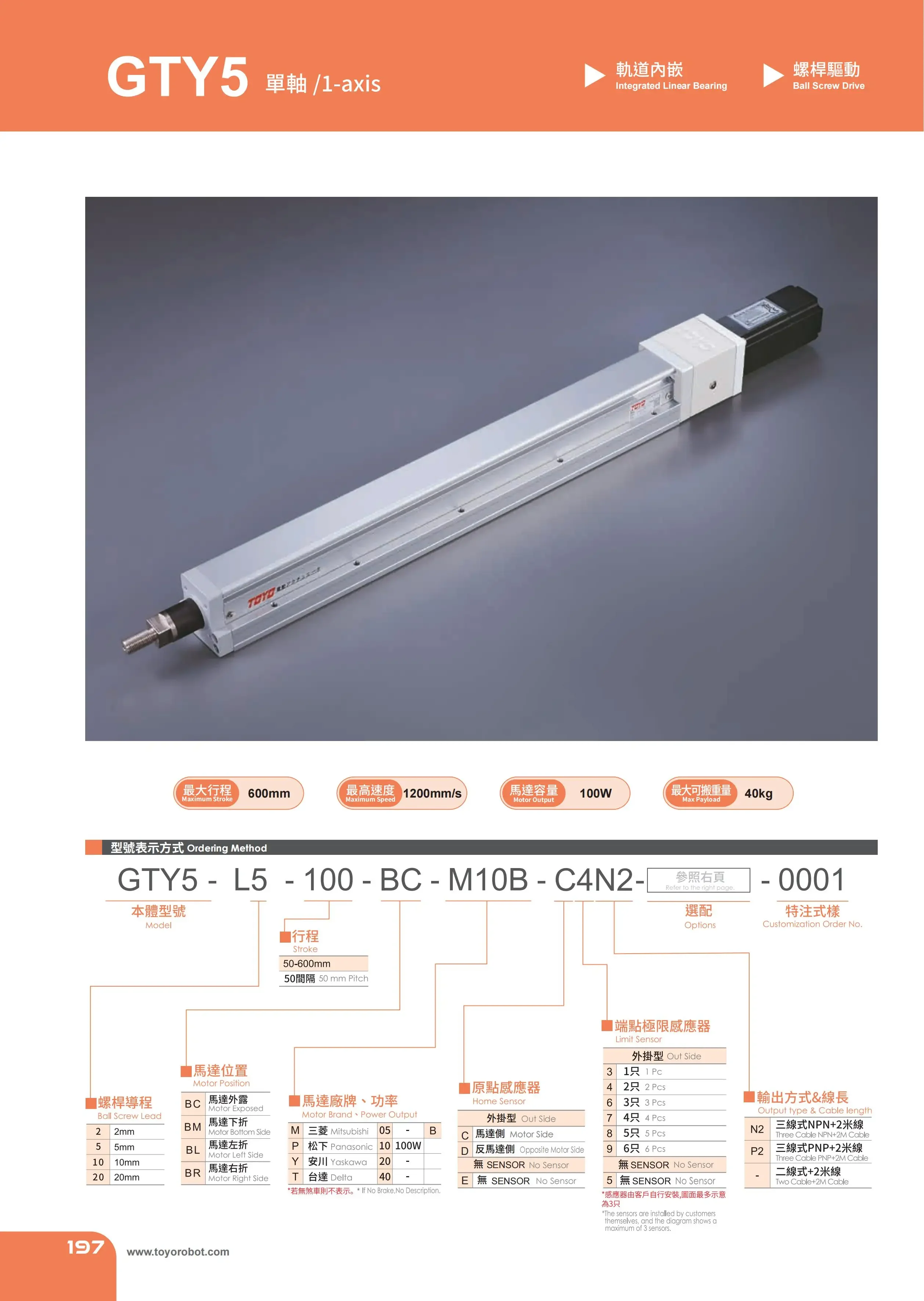 TOYO HIWIN High Precision Linear Custom Screw Slide Automatic Module XYZ Axis Slide Module GTY5 Series