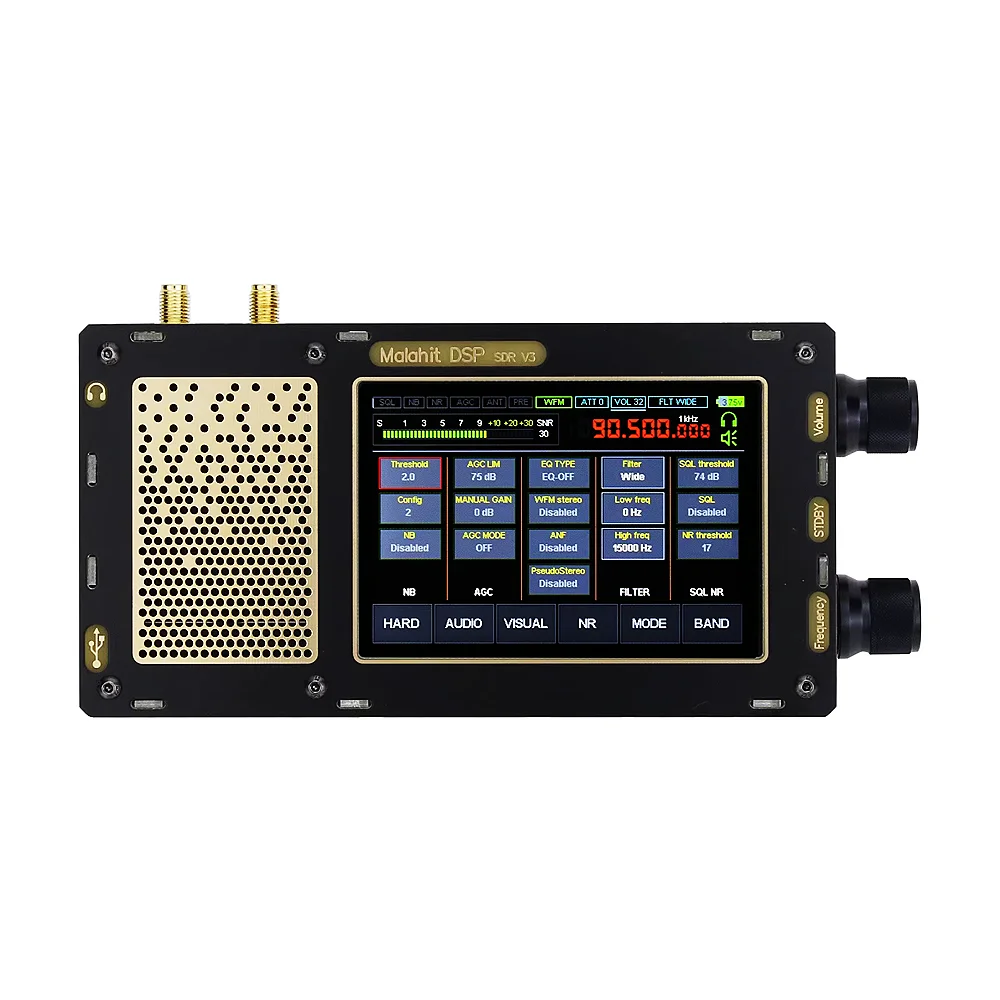 Nowe radio malachitowe V3 podwójna antena najnowsza wersja 1.10D Malahit-DSP Stereo przenośna 3. wersja odbiornik SDR 50KHz-2GHz