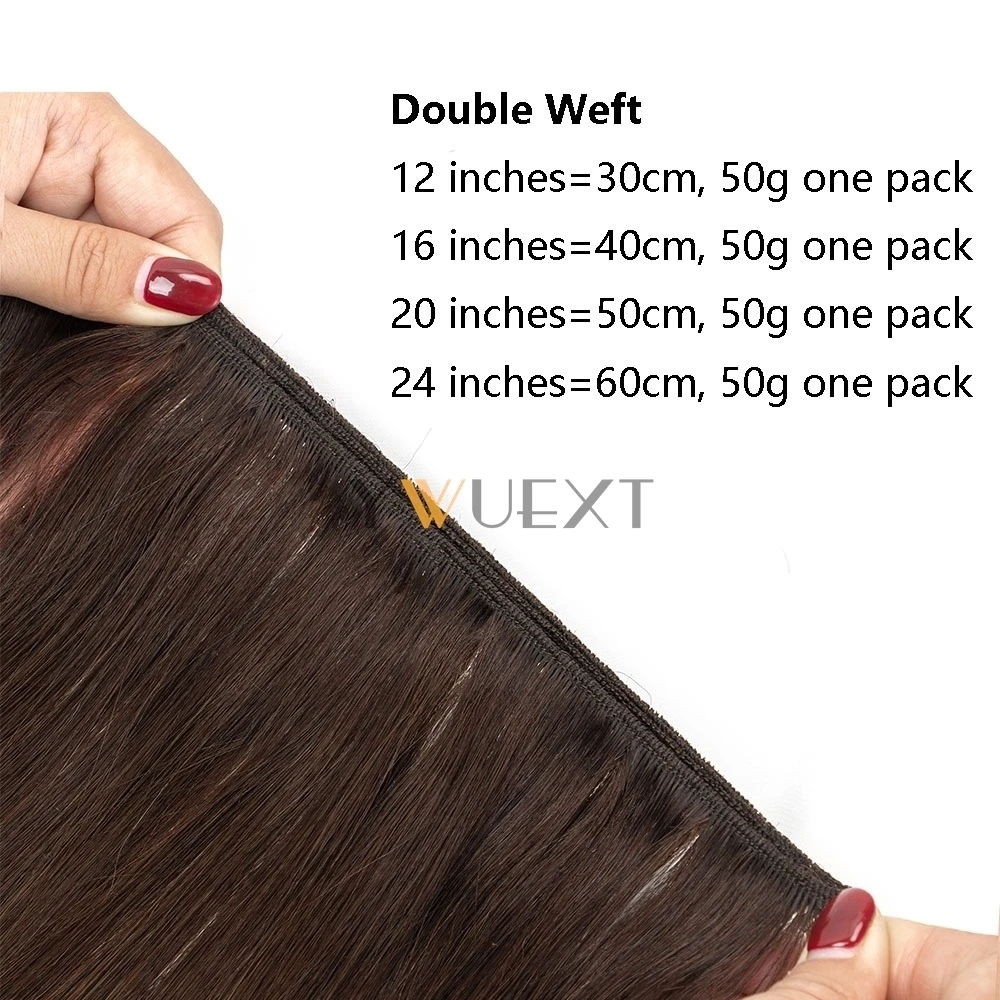 Human Hair Weft Extensions Straight 12