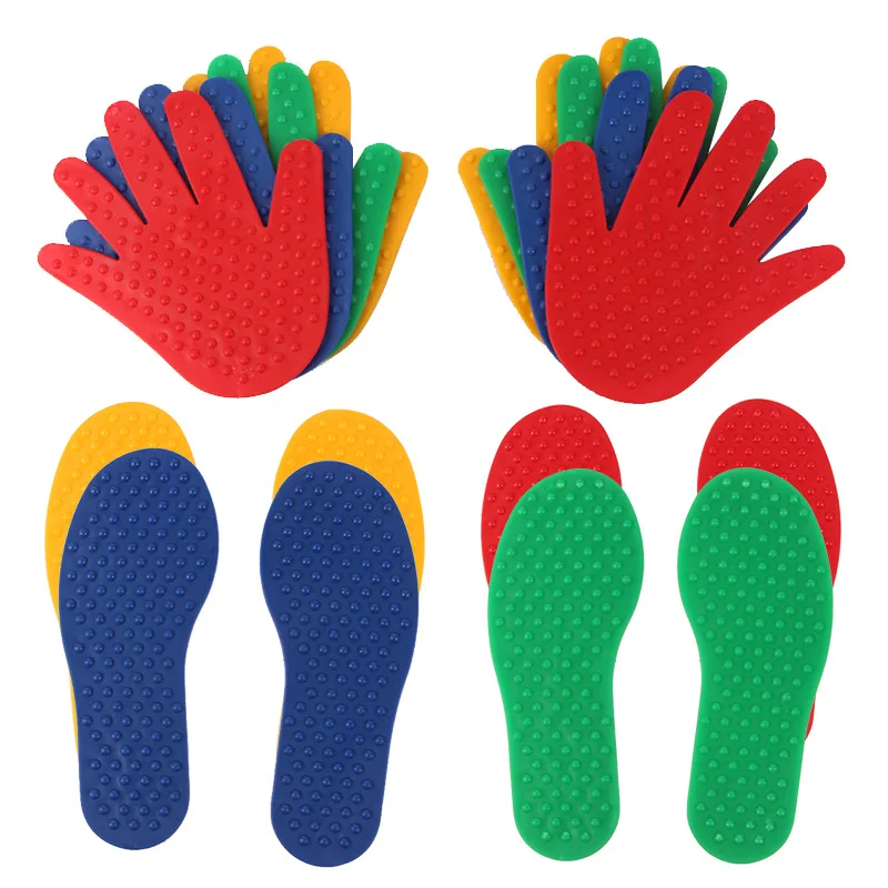 8Pcs Hand Foot Board Game Props Toy Kindergarten Outdoor Kids Cooperation Board Sensory Training Hand Foot Coordination Board