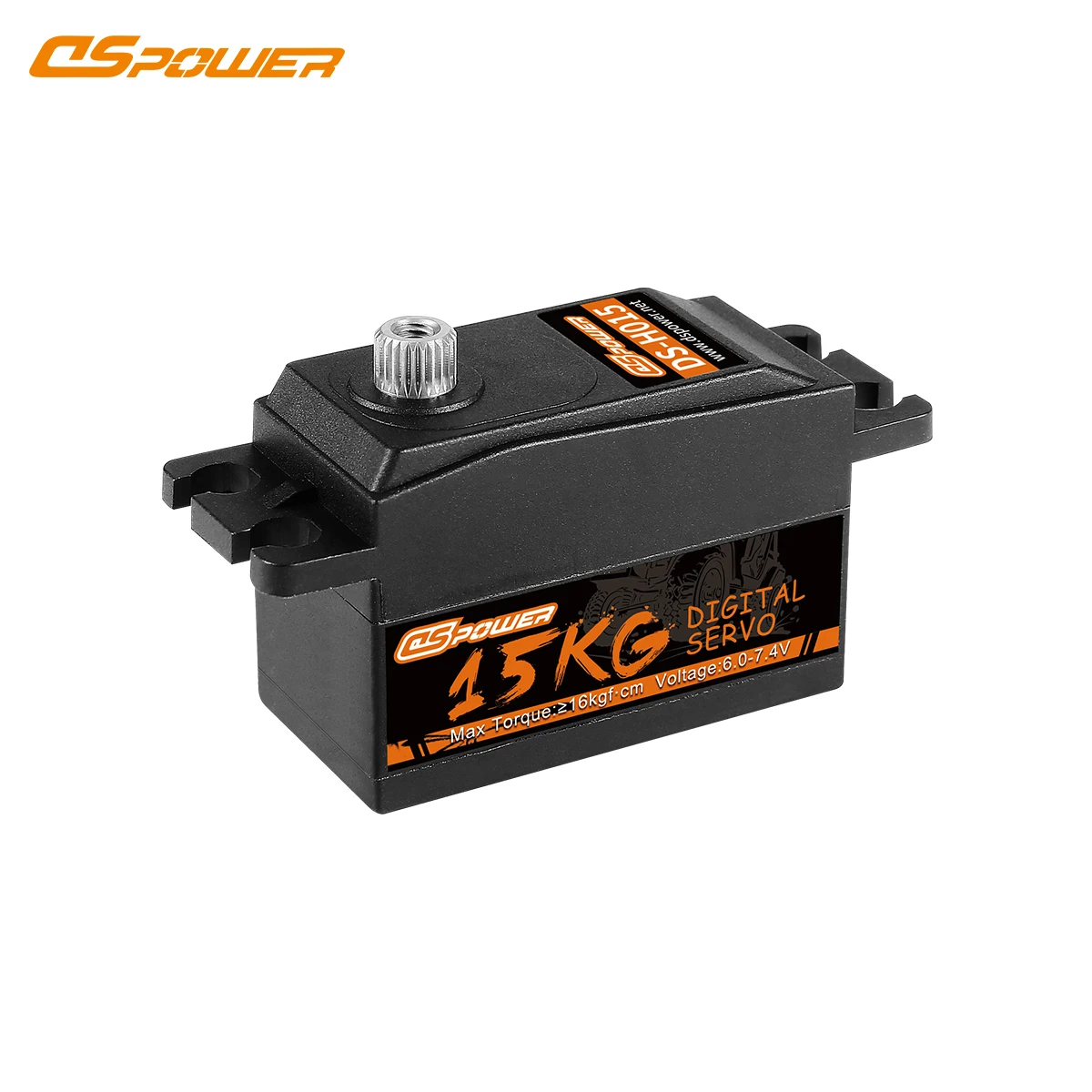 DSpower 15KG Large Torque Metal Gear Digital Motor Low Profile Servo 6.0~7.4V for 1/8 1/10 RC Car Robot Arm Airplane Toy Parts