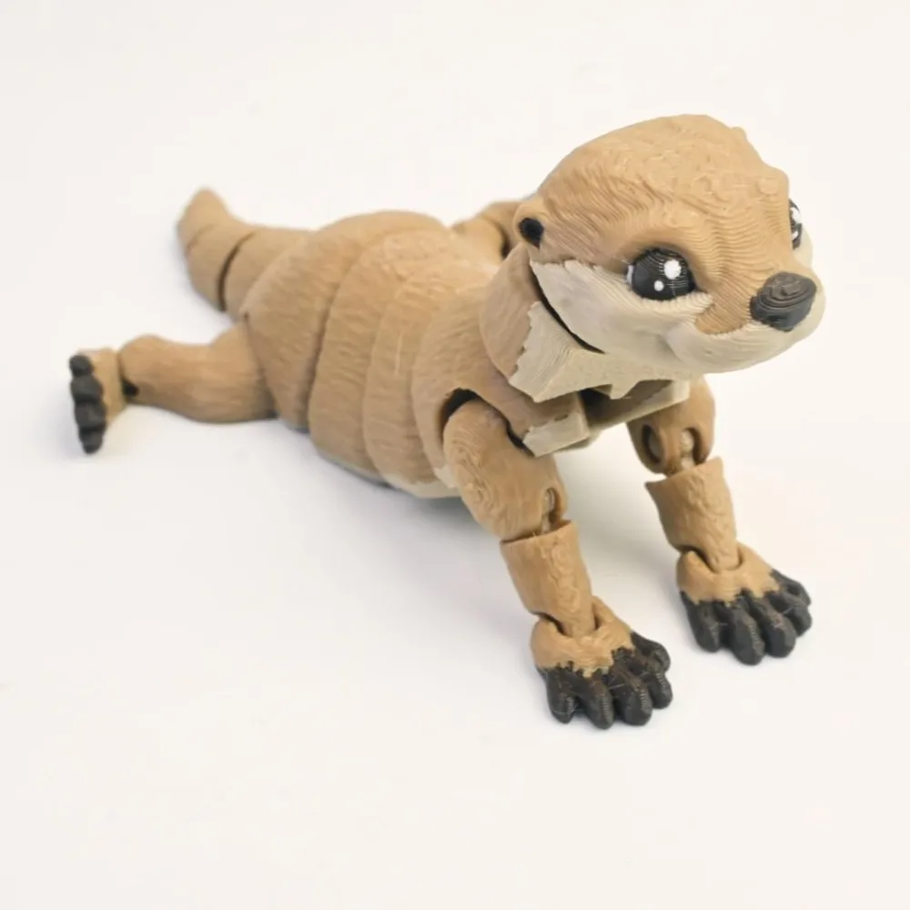 Cute 3D Printed Otter 3D Animals Statue Toy Articulated Flexible Executive Desk Fidget Toys for Autism ADHD Home Office Decor