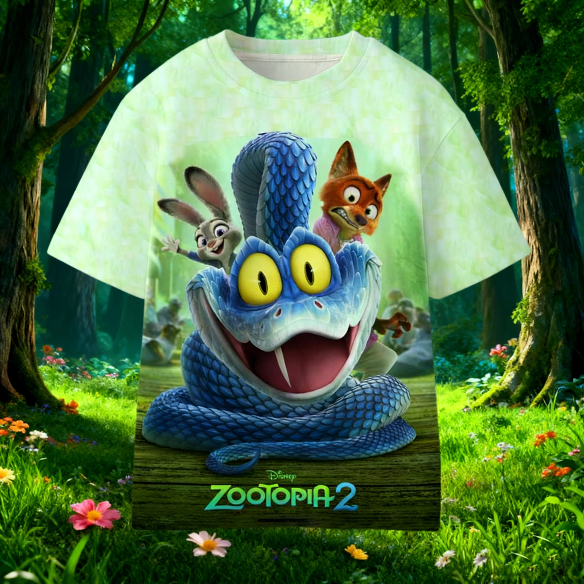 

Детская футболка с короткими рукавами коллекции Zootopia 2, мультяшный принт Джуди Ника Фокса, дышащий и удобный летний осенний топ