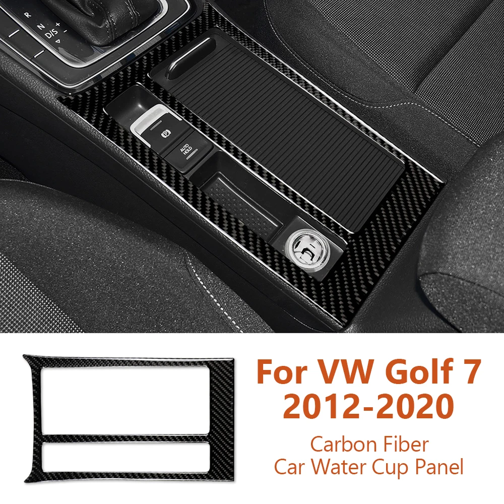 

For Volkswagen VW Golf 7 2012-2020 Car-Styling Carbon Fiber Car Water Cup Panel Decorative Stickers Auto Interior Accesorios