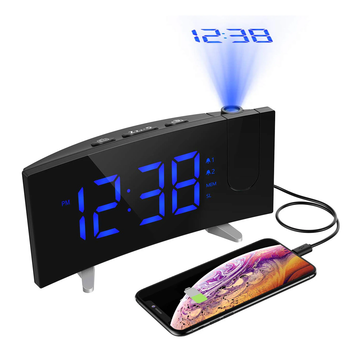 

Trending Products 2021 New Arrivals Ceiling Projection Clock with Fm Radio Laser Projection Clock