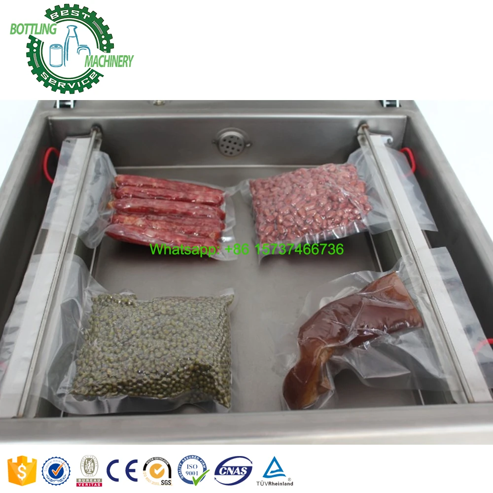 Small cereal sausage chicken Seafood pickled products vacuuming sealing cooling aluminum foil plastic bag vacuum packing machine