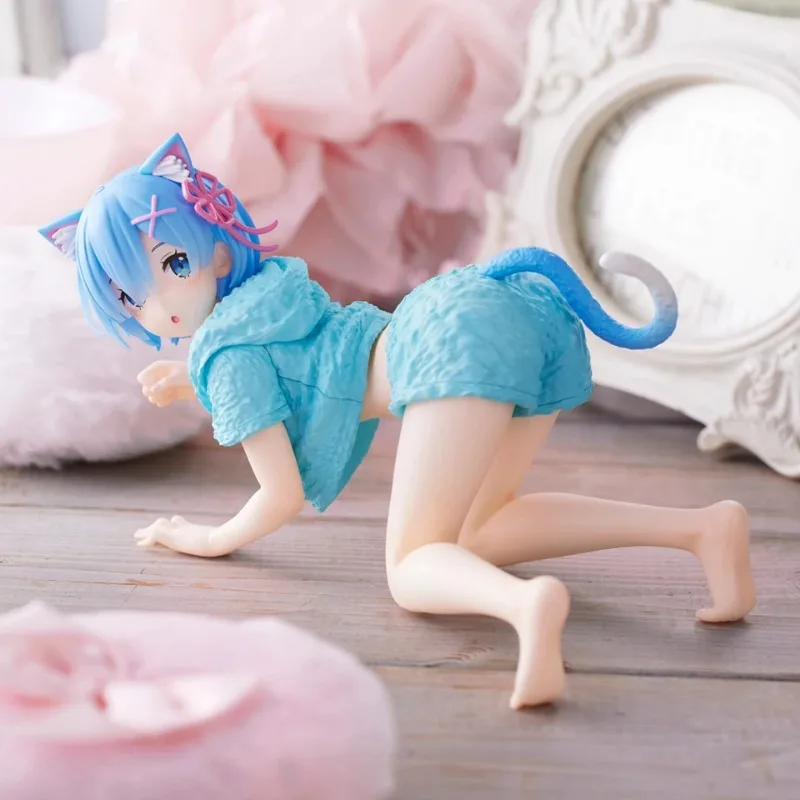 Taito-rem cat with home clothes,デスクトップ,かわいいアニメフィギュア,モデルおもちゃ,re: zero,starting life in another world,ギフト,13cm,在庫あり