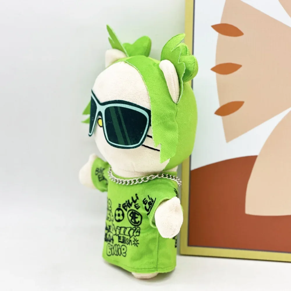 Nieuwe Hello Kitty Billie Eilish Groene Zonnebril Mode Jongen Pluche Pop Figuur Knuffels Leuke Kinderen Jongens Meisjes Kerstcadeau