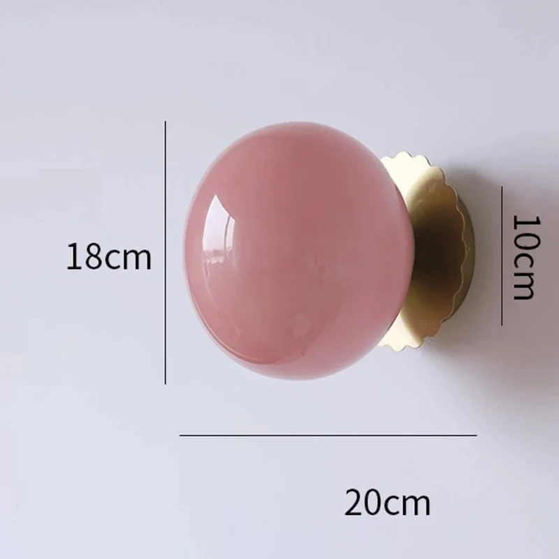 مصباح بجانب السرير لغرفة النوم كروية بسيطة بتصميم كلاسيكي فرنسي، مصباح جداري زجاجي LED إبداعي ودافئ ورومانسي