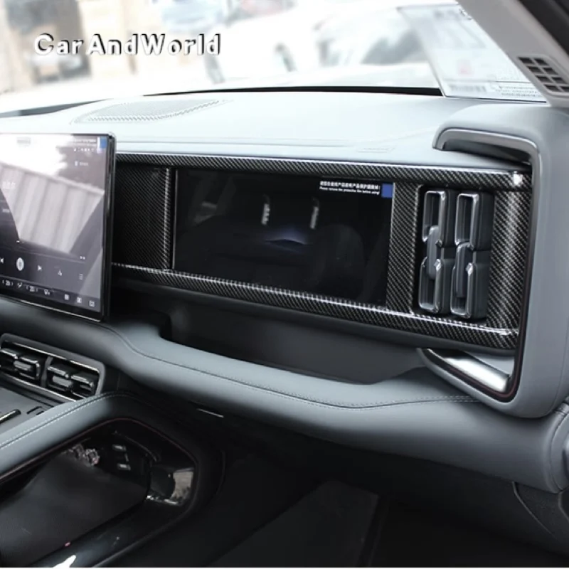 ABS Chrome Center Console Display Screen Air Condition Outlet Vent Cover Trims Car Accessories For BYD Equation Leopard 5 2023+