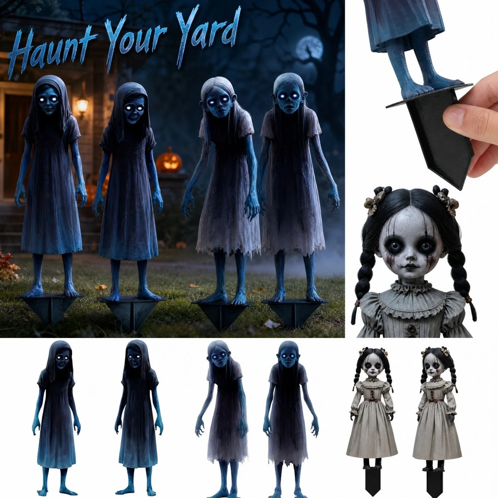 Scary Ghost Metal Garden Stake Halloween Horror Figure Yard Sign For Haunted House Holiday Party Outdoor Lawn Patio Decoration