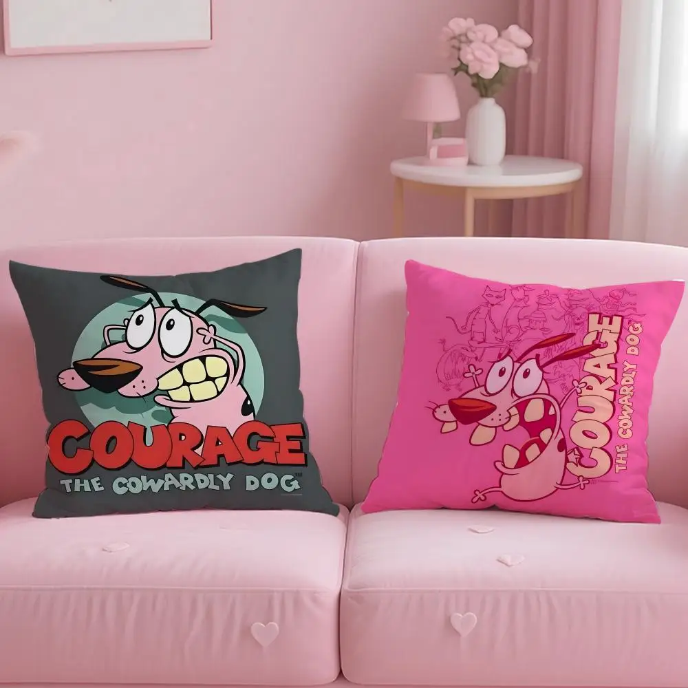 Cartoon C-Courage the Cowardly DogS Cushion Cover Comfortable Reversible Pillow Cover Ideal for Car Sofa Bedroom & Beyond