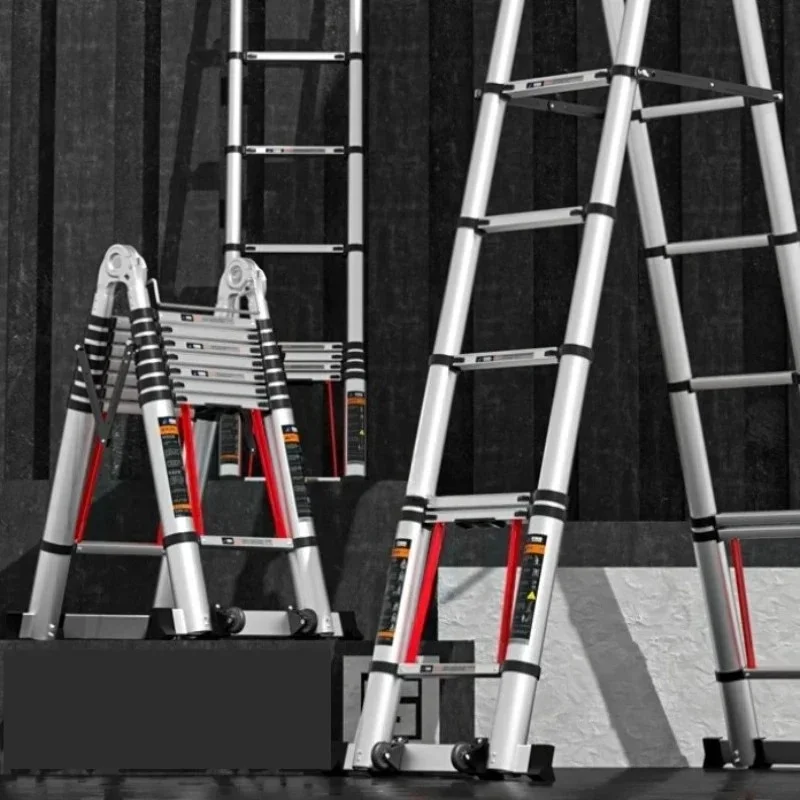 & Multifunctional Portable Ladder Home Furniture Thicken Engineering Folding Ladders Aluminum Alloy Herringbone Telescopic Ladde
