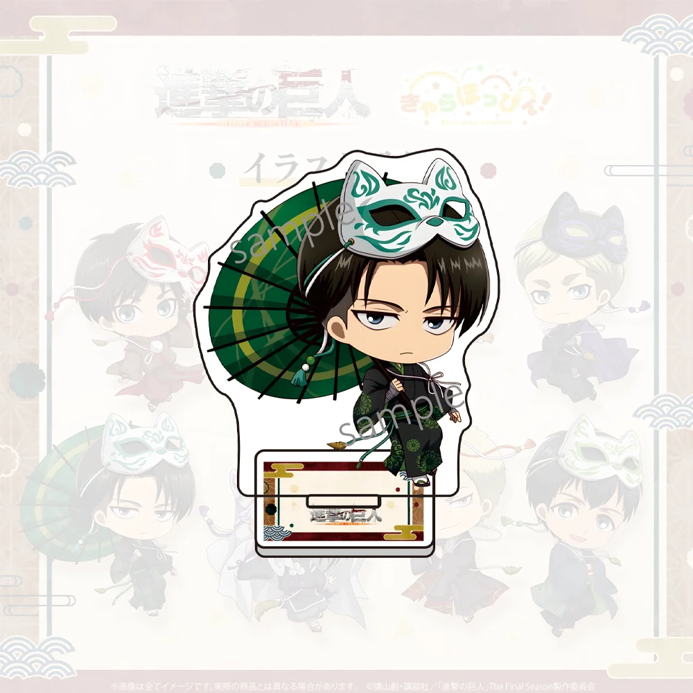 New Attack on Titan Retro Fashion Ver. ROUND1 Acrylic Stand Eren Figure Mikasa Statue Levi Doll Hange Desk Ornaments Gift Boy