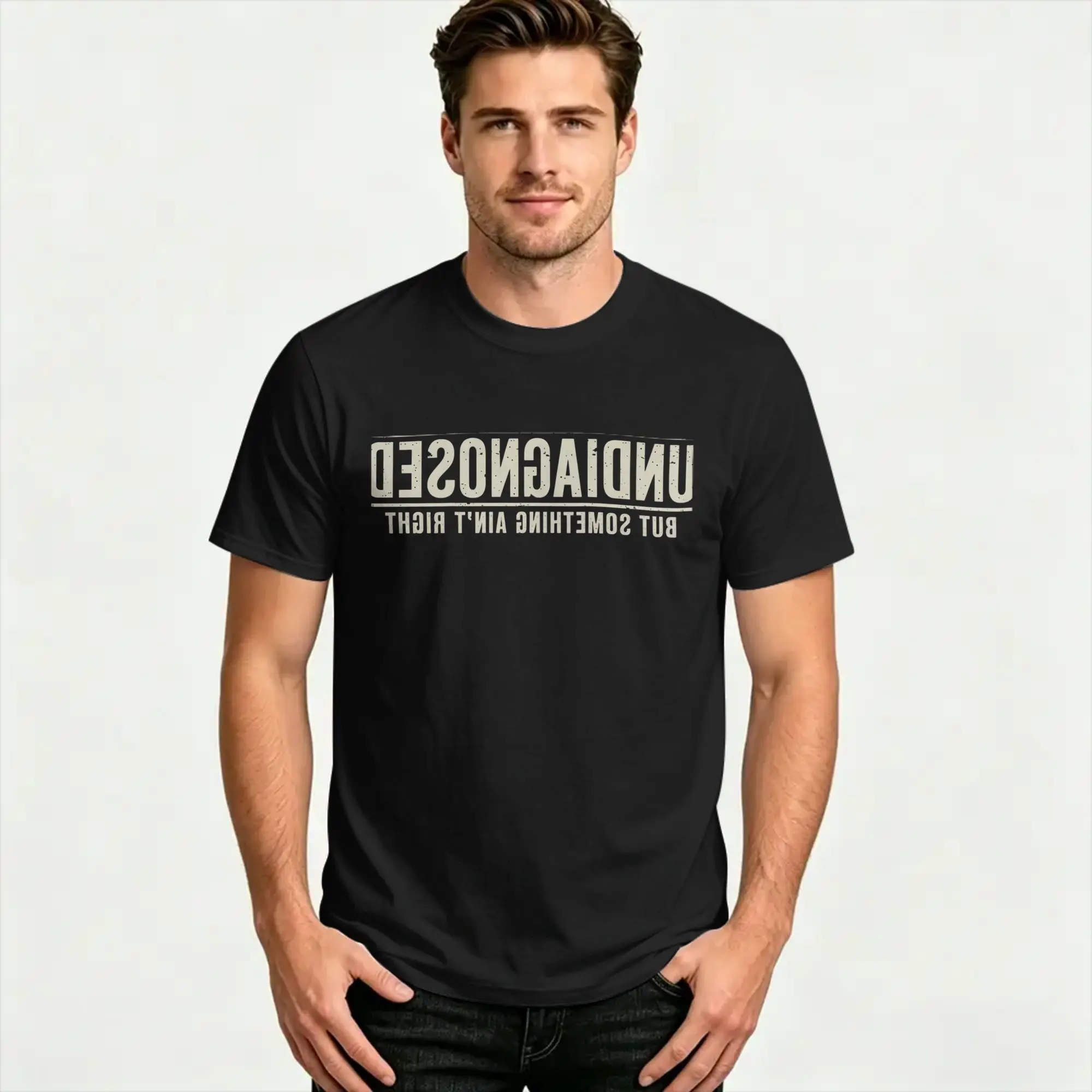 Undiagnosed But Something Aint Right Raccoon Meme T-Shirts  Pure Cotton Tops Beach Y2K  Crew Neck Hippie Casual Tshirt
