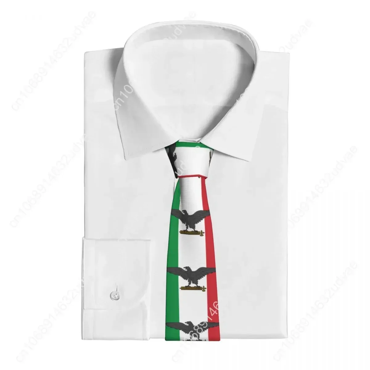 Mens Tie Classic Skinny War Flag Of The Italian Social Republic Neckties Narrow Collar Slim Casual Tie Accessories Gift