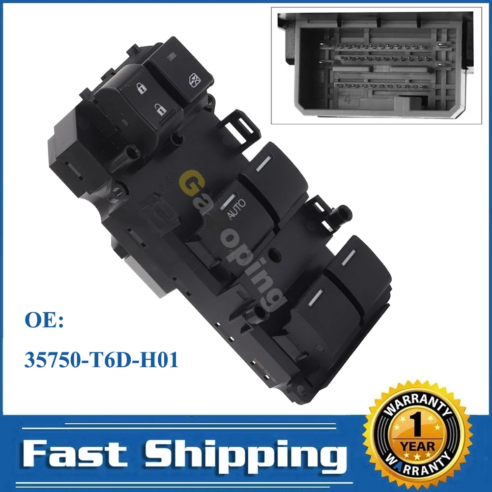 

For 2015 2016 2017 2018 2019 Honda Odyssey Electric Power Window Lifter Control Switch Button Car Accessories 35750-T6D-H01