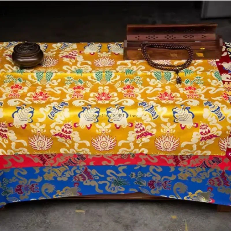 Thickened Length and Width 1m Tibetan Ethnic Style Printed Pattern Table Mat Cloth Buddhist Hall Altar Decoration Tablecloth