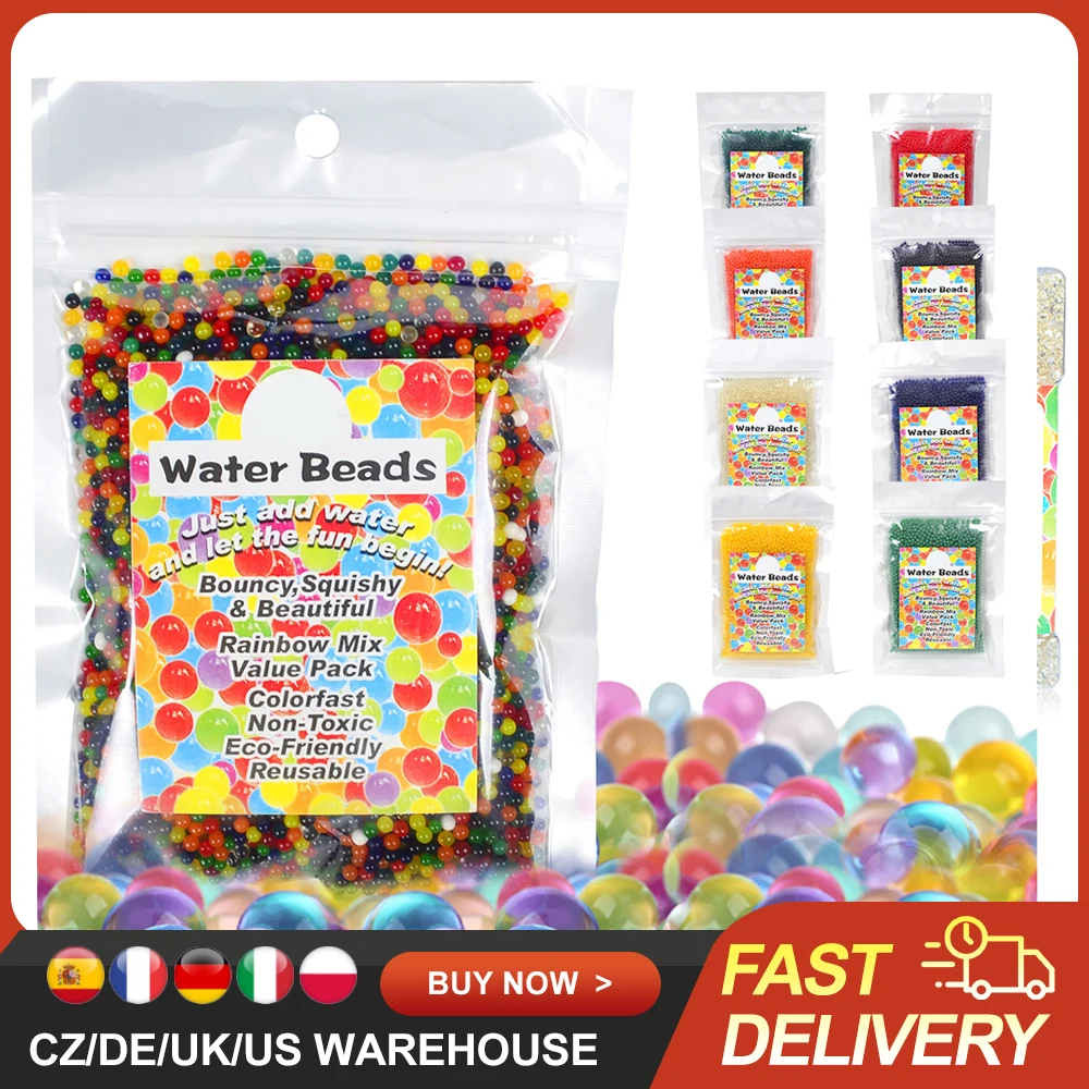 30000pcs Water Beads Rainbow Mix Crystal Soil Non-Toxic Bottled Package for Inside Decoration Air Fresh Children Toy