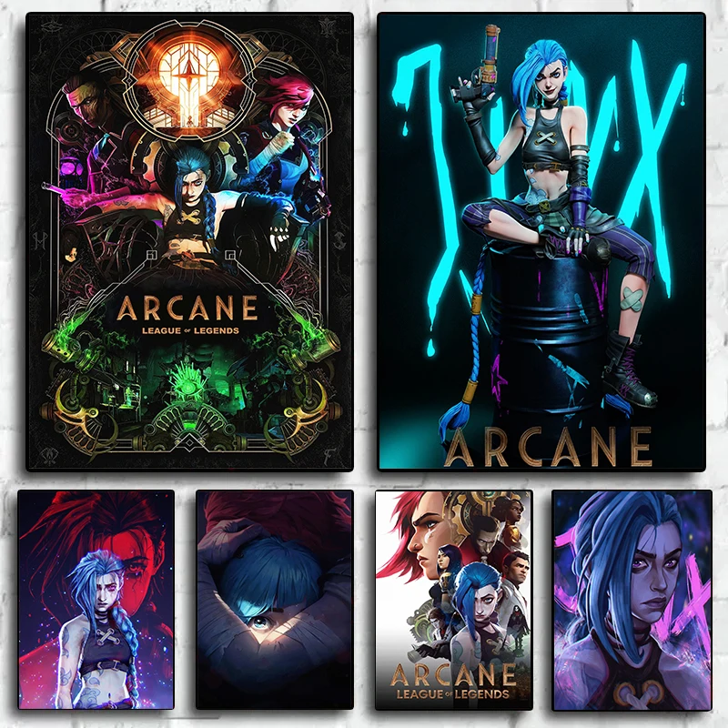 Arcane Classic Tv Series Animate Character Poster League of Legends Canvas Painting Wall Art Picture for Living Room Decor Gifts