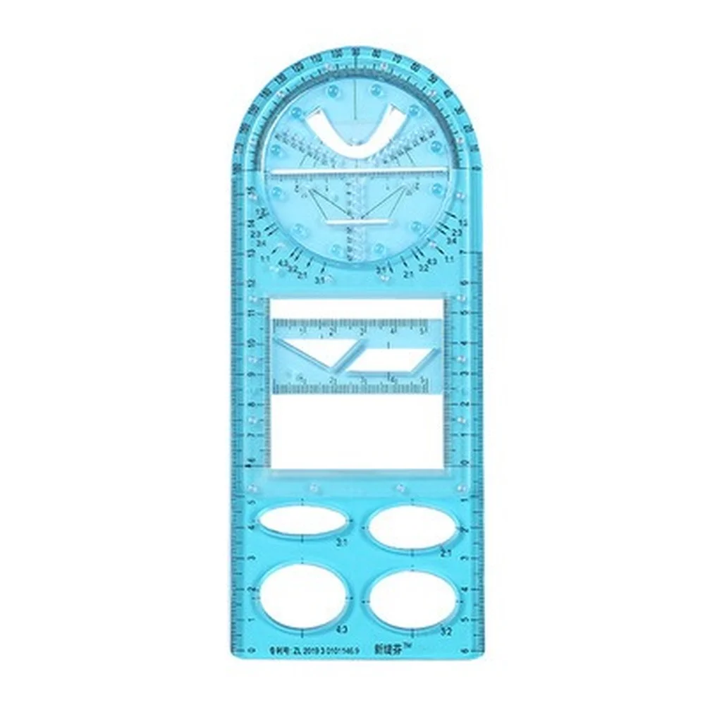 Multi-function Drawing Ruler Set  Geometric Figure Ruler High School Mathematics Drawing Template Cute Ruler with Holes