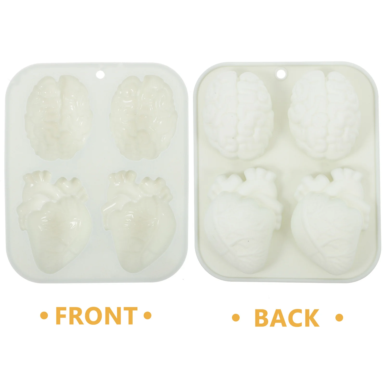Moules à gâteaux d'halloween en forme de cœur, en Silicone, pour cerveau de chocolat, outils, accessoires de bijoux en résine à faire soi-même