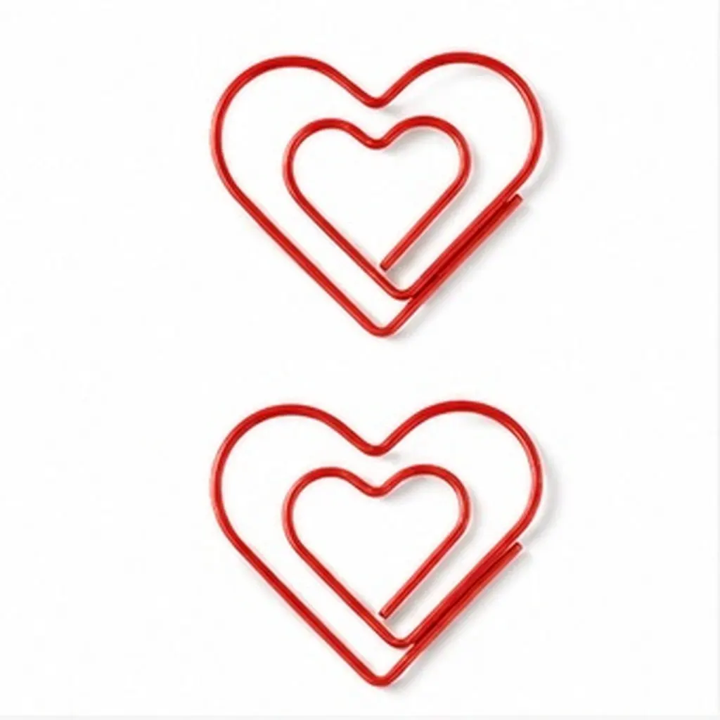 Cute Love Heart Paper Clips Decorative Note Shaped Binder Bookmark Paperclips Metal for Journals