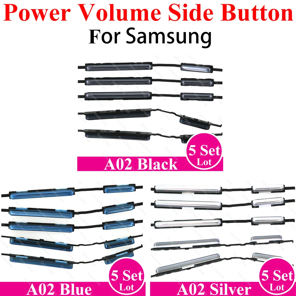 5Set Power Volume Seiten taste Taste für Samsung A01 A02 A02S A03 Telefon gehäuse ein aus nach oben nach unten kleine Ersatzteile