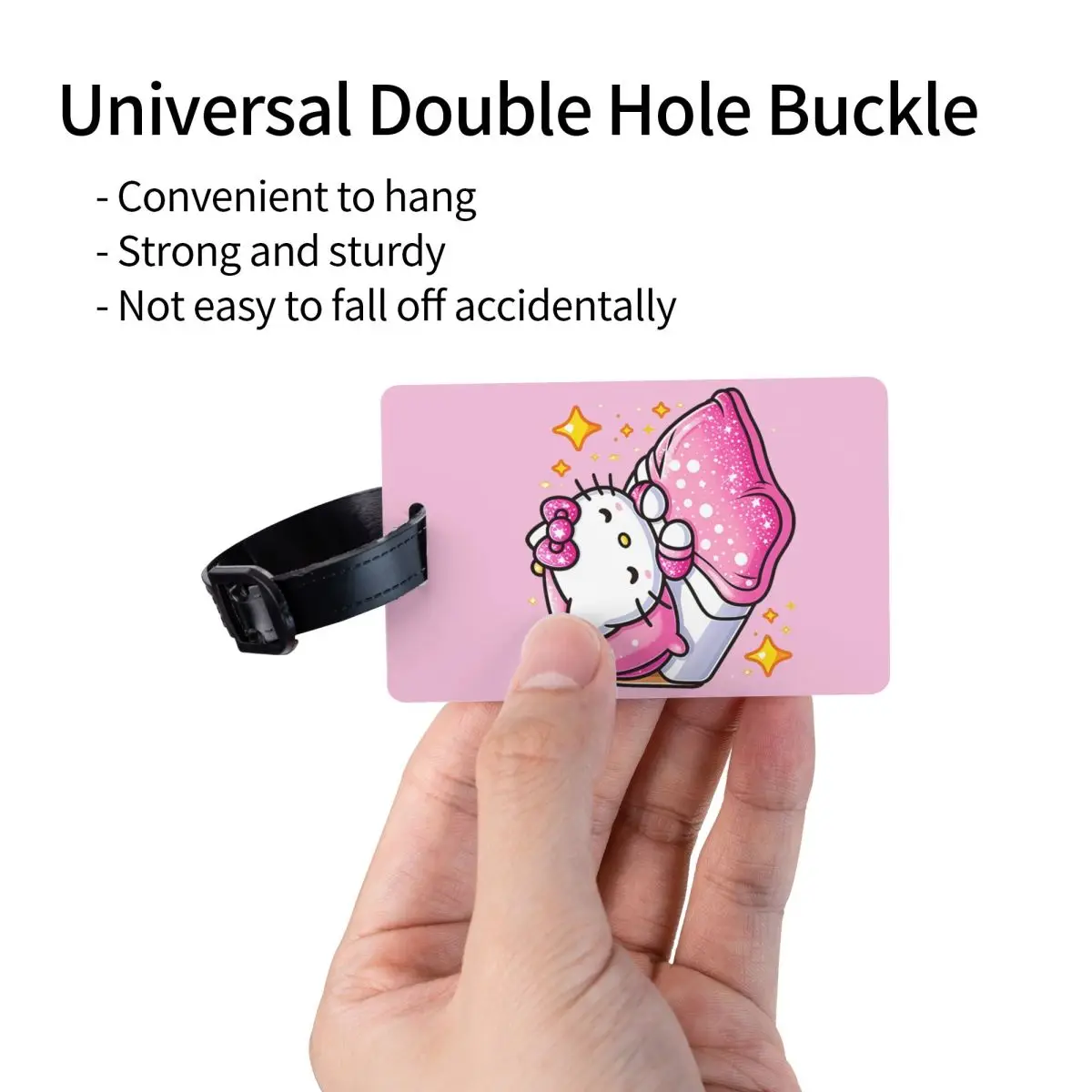 ที่กําหนดเองน่ารักการ์ตูนแมว Hello Kitty แท็กกระเป๋าเดินทางที่มีนามบัตรความเป็นส่วนตัวปกป้าย ID สําหรับกระเป๋าเดินทางกระเป๋าเดินทาง