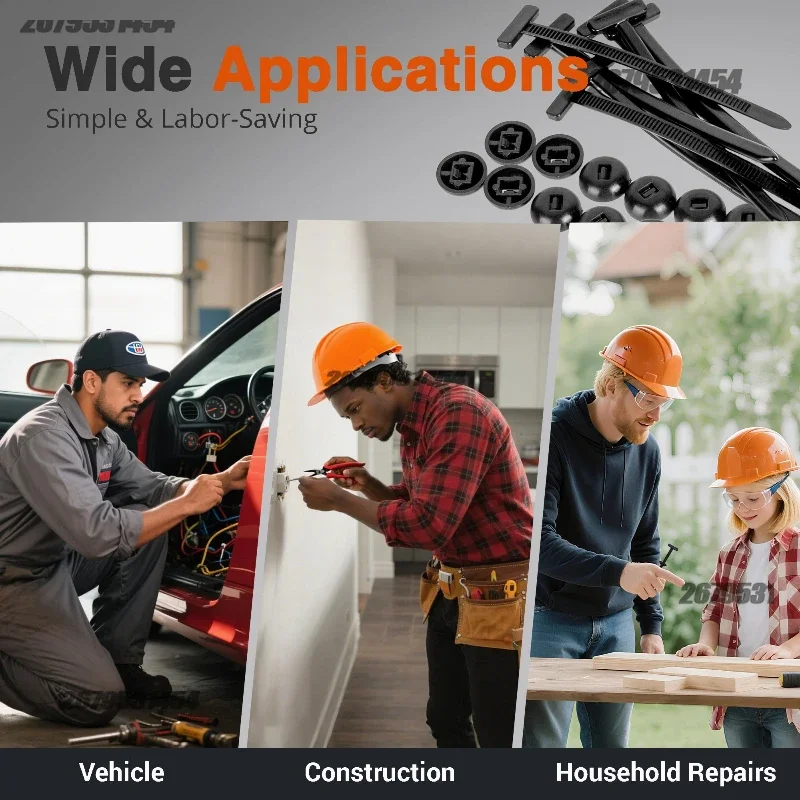 ربطات كابل الأشرطة البلاستيكية المشابك متعددة الأغراض النايلون العالمي رباط للكابل مشبك الذاتي قفل الثقيلة النايلون البريدي العلاقات التجنيب