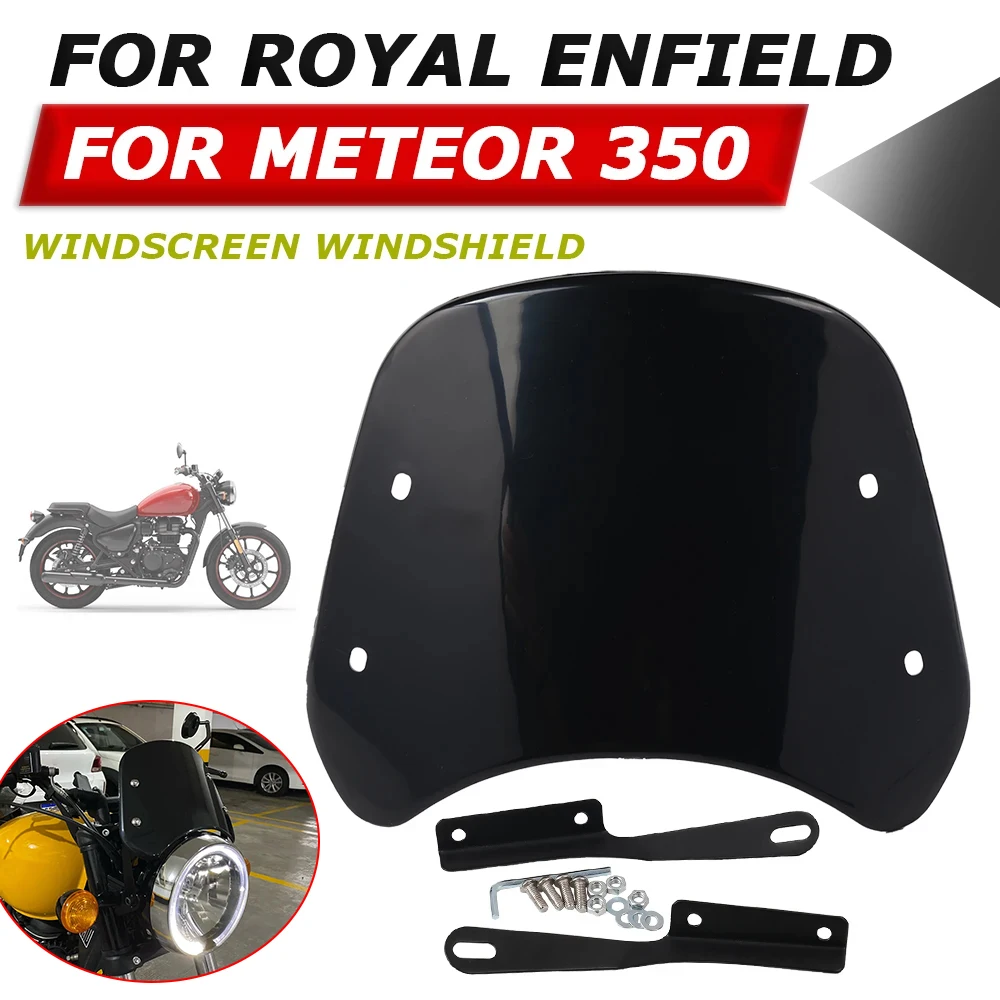 For Royal Enfield Meteor 350 Meteor350 Motorcycle Accessories Retro Windshield Deflector Guard Windscreen Wind Screen Shield