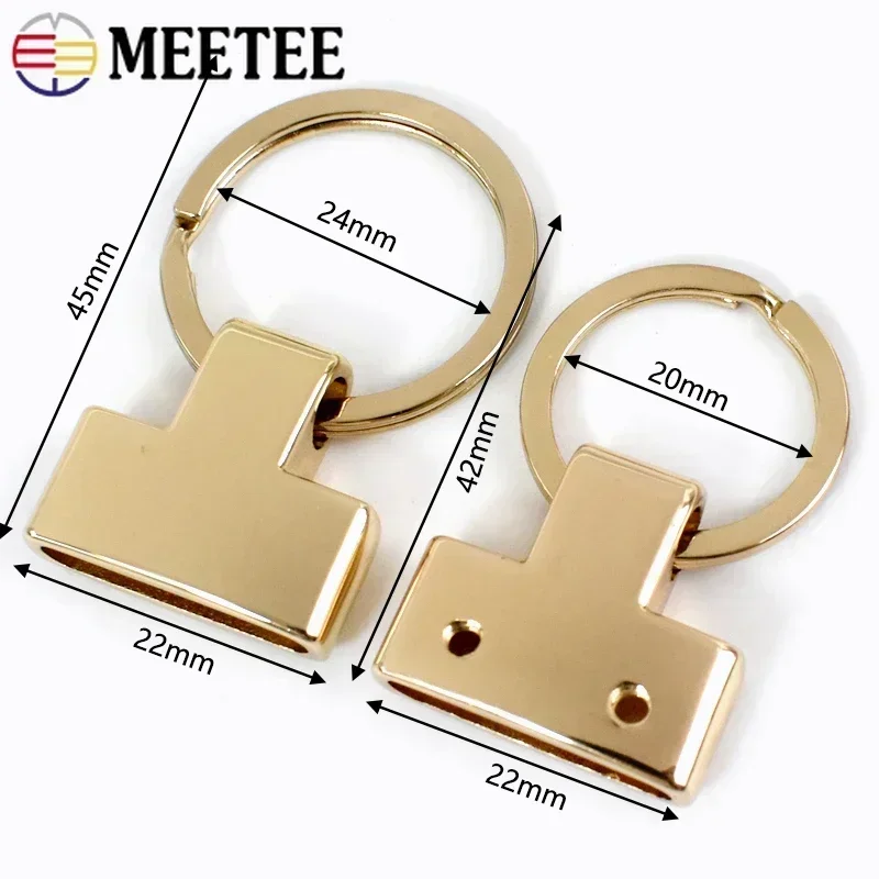 5/10/20Pcs Meetee 20/24mm Metal O Ring Buckle Key Hooks for Bags Strap Stopper Belt Buckles Keychain Screw Clasp Accessories