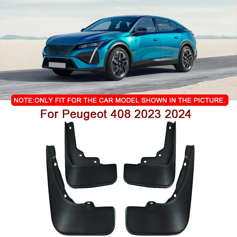 

Car Styling Fit For Peugeot 408 2023 2024 ABS Car Mud Flaps Splash Guard Mudguards MudFlaps Front Rear Fender Auto Accessories