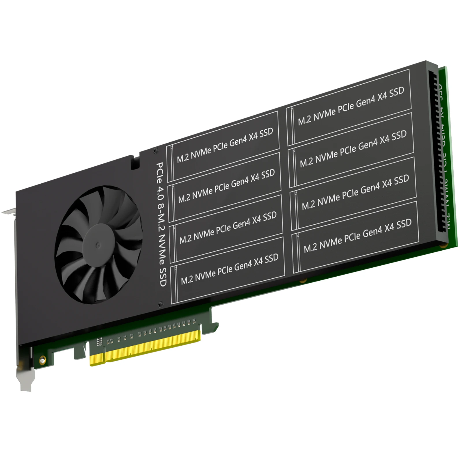 

Адаптер M.2 NVMe на PCIE 4.0 X8, с 4 слотами, программное обеспечение M.2 SSD RAID, поддержка раздвоения PCIe