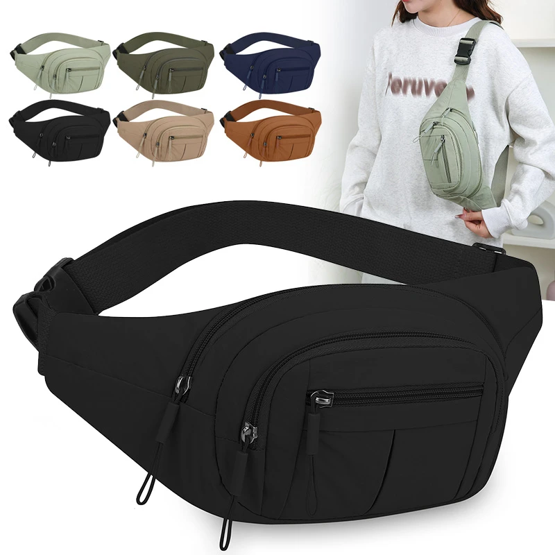 

Женская поясная сумка-трансформер большой вместимости – водонепроницаемая нейлоновая сумка на пояс и грудь с регулируемым ремнем