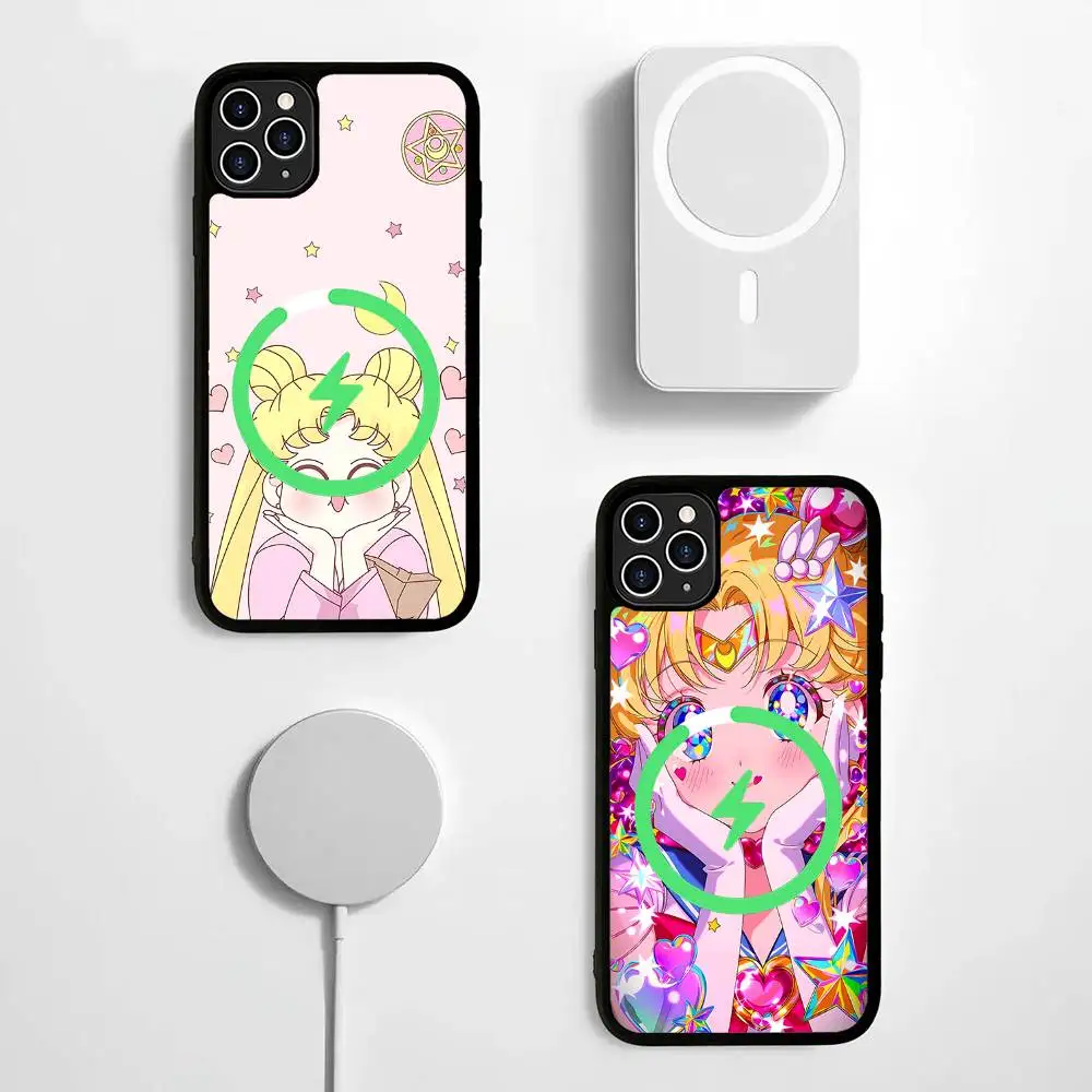 

S-Sailores Cute Girl Moon For Magsafe Magnetic Wireless Phone Case For IPhone 11 12 13 14 15 16 17 Pro Max Plus Cover