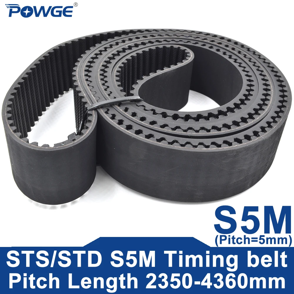 POWGE STD S5M Timing belt Lp=2350-4360mm 2400 2430 2450 2480 2525 2540 2550 2580 2650 2655 2725 2730 2765 2800 2860 2900 2940