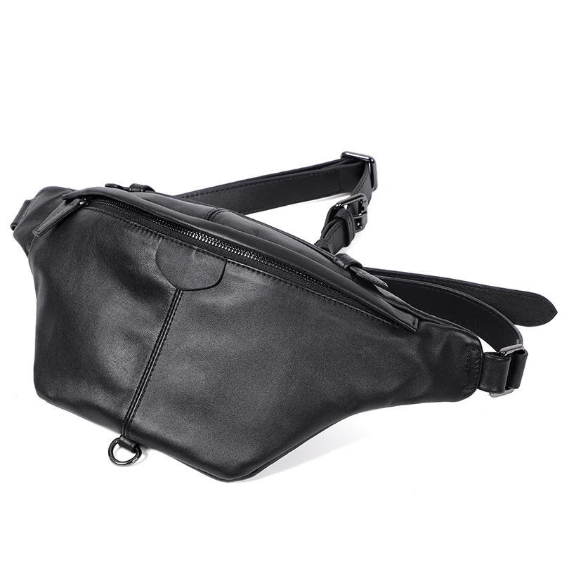 Männer Taille Taschen Aus Echtem Leder Fanny Pack Reisetaschen Männlichen Brust Taschen Sling Geldbörse Seite Taschen Crossbody Balck Schulter Tasche Männer