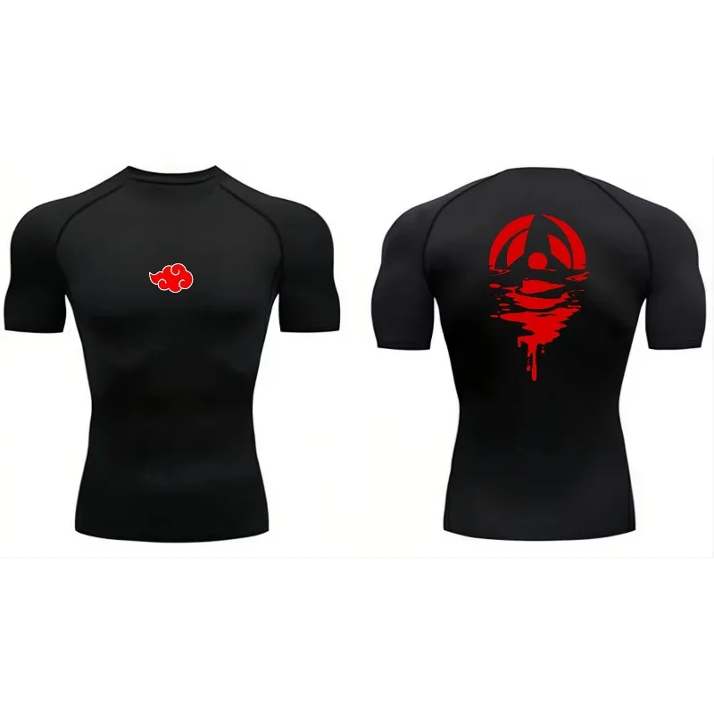 

Мужская компрессионная футболка для фитнеса, спорта, бега, тренировок, быстросохнущая, дышащая, облегающая, летняя, для зала