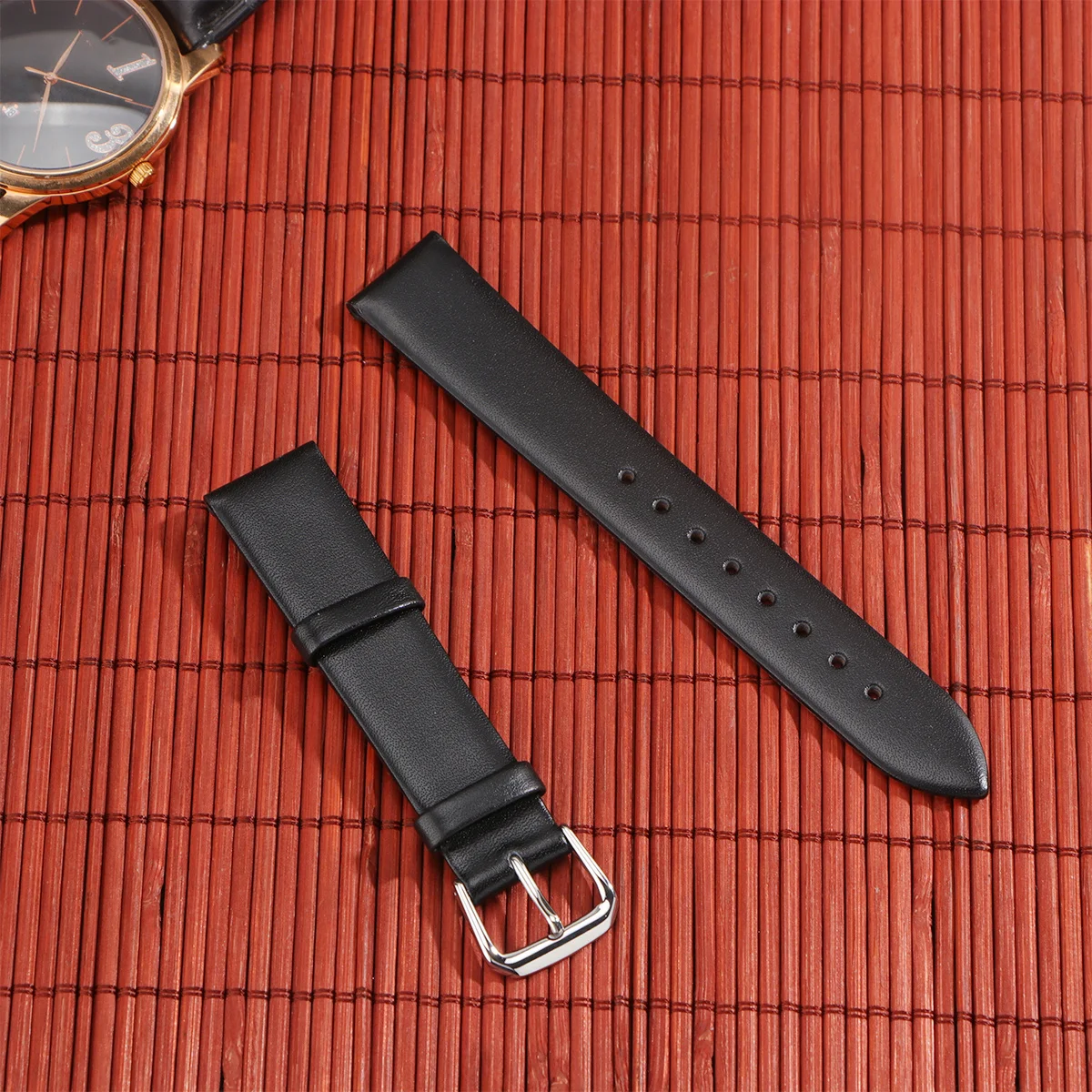 

Endurable Ultrathin Tabby Cattlehide Watch Strap Dark Brown 18mm Adjustable Quick Release