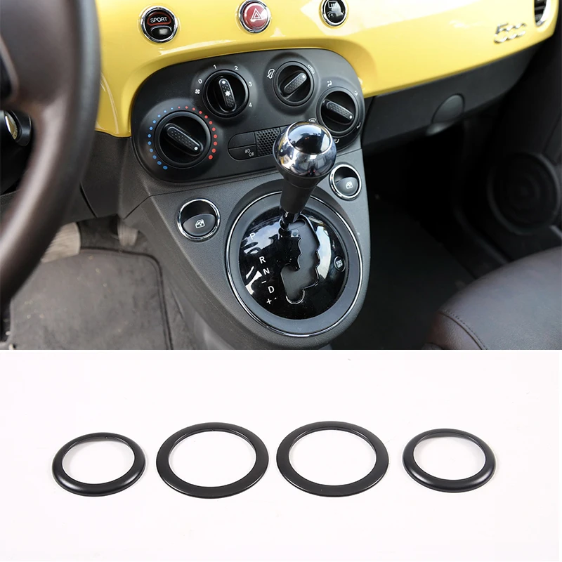 For Fiat 500 2008-2024 Abarth 595 2012-2024 Abarth 695 2017-2024 Aluminum Alloy Silver AC Control Frame Adjustment Knob ring