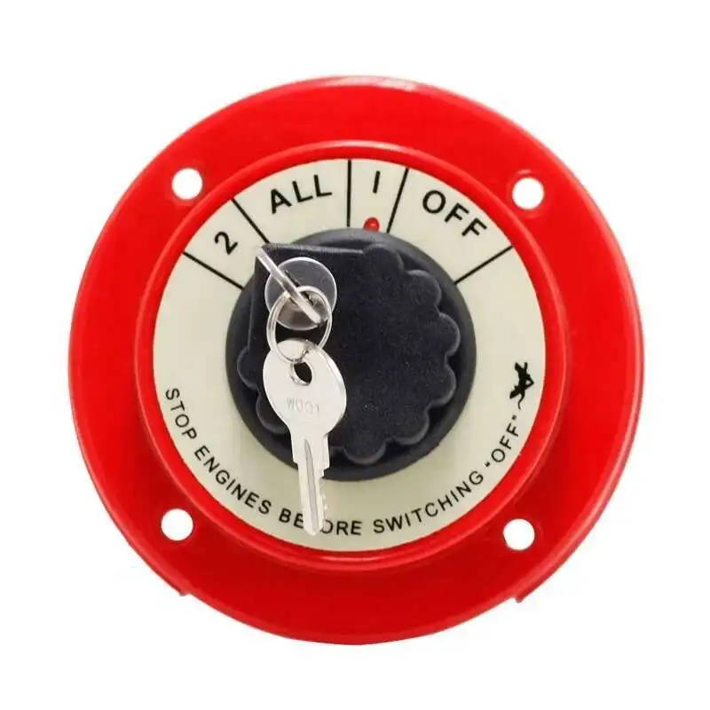 

4 Way DC 32V 2 All 1 OFF Selector Dual Battery Switch With Lock For Car Boat RV Motor Replacement